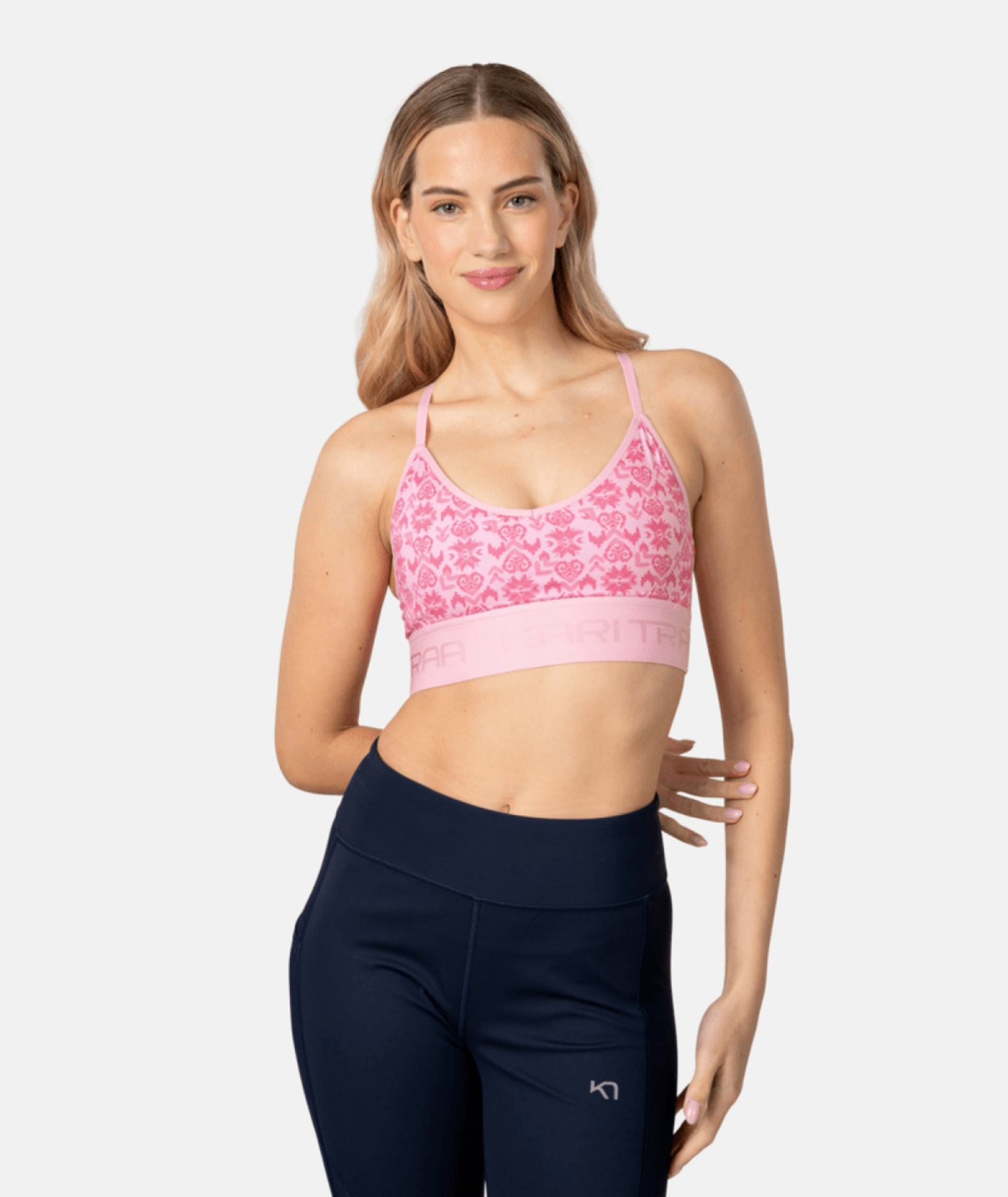 Kari Traa Var Printed Sports Bra in PINK