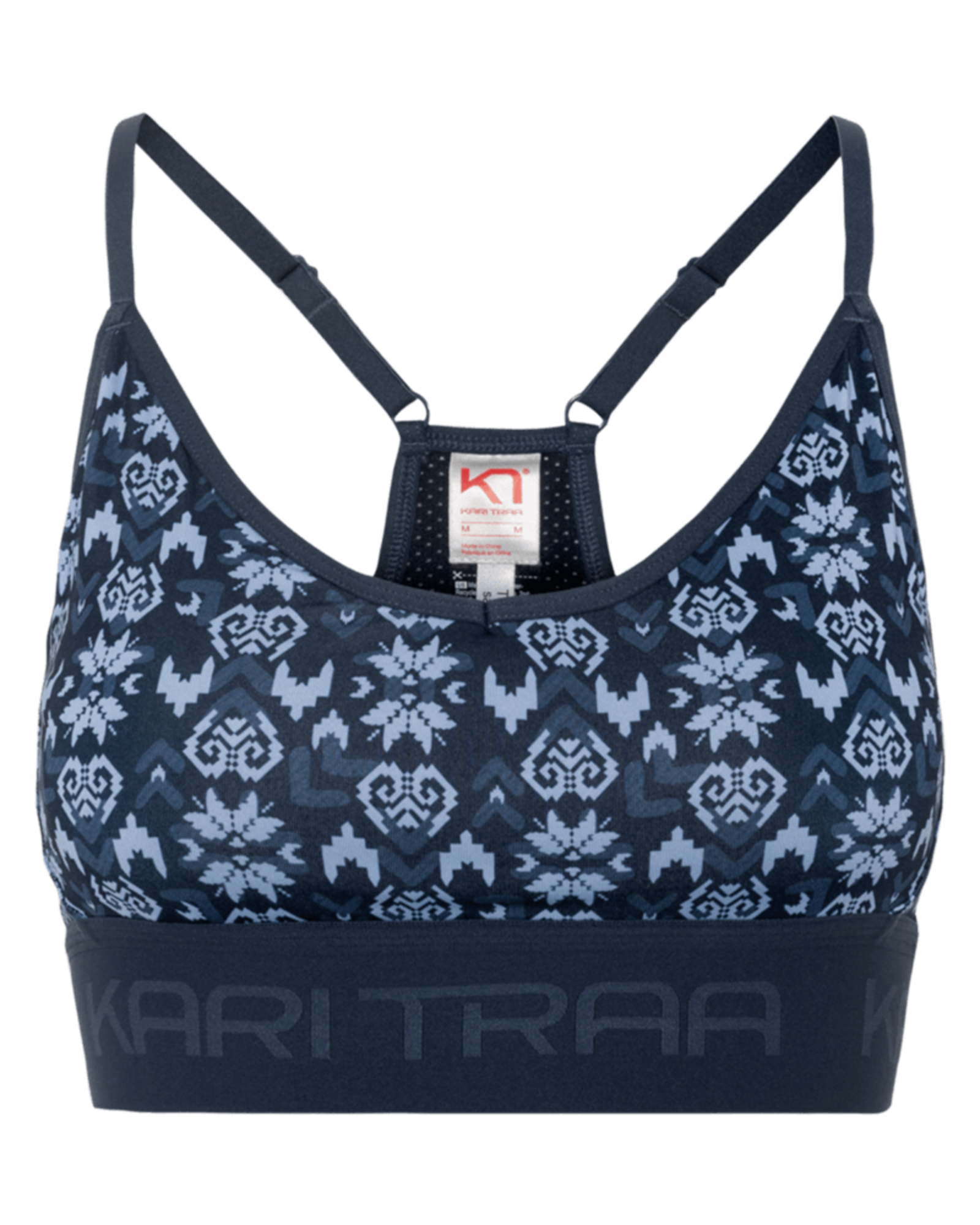 Kari Traa Var Printed Sports Bra in BLAU
