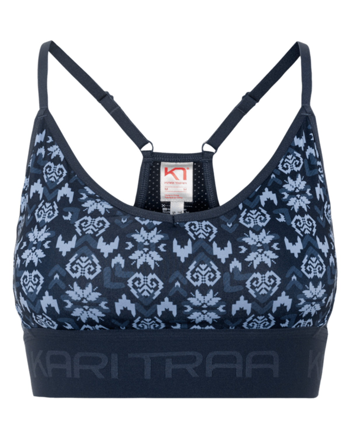 Kari Traa Var Printed Sports Bra in BLAU