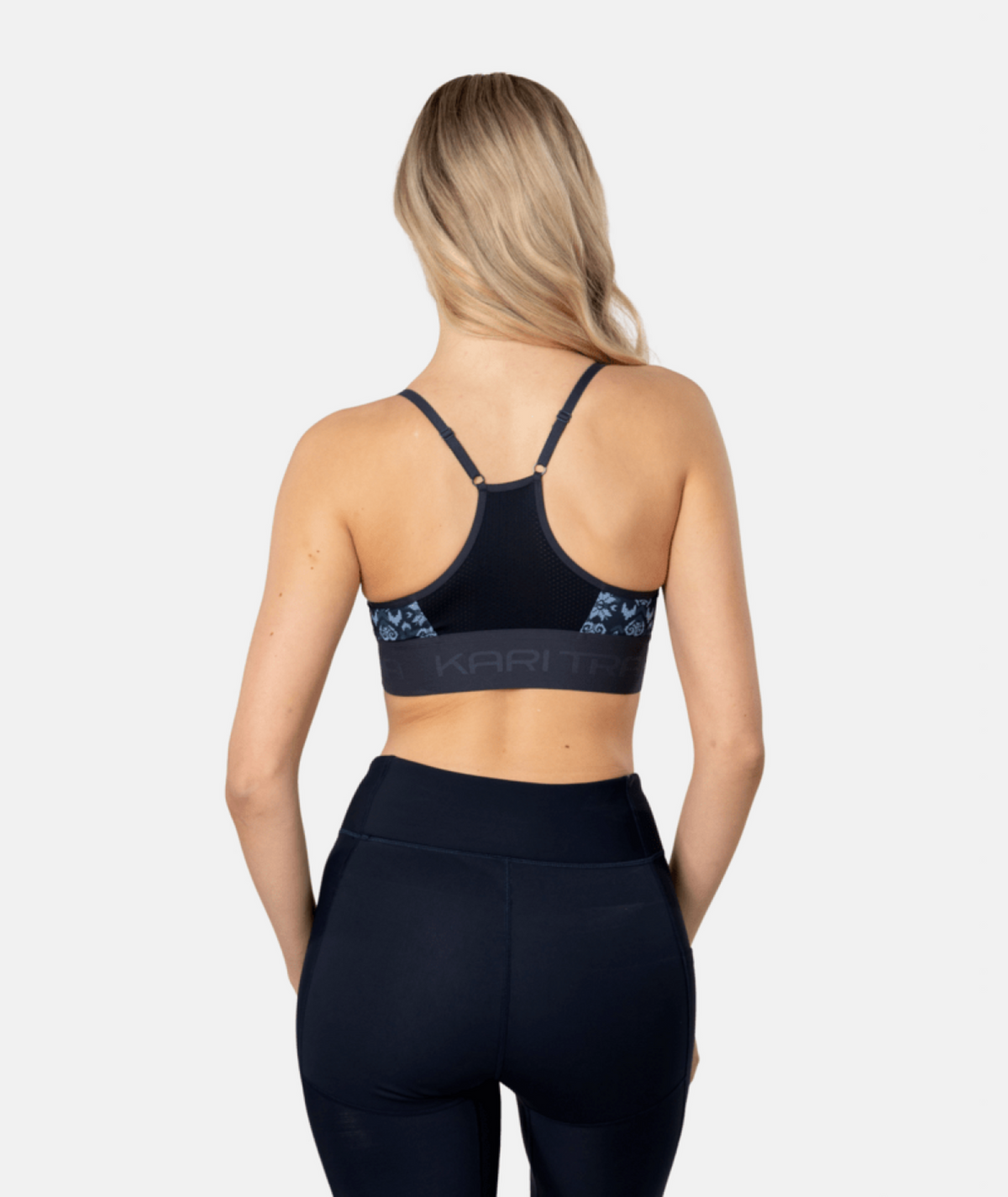 Kari Traa Var Printed Sports Bra in BLAU