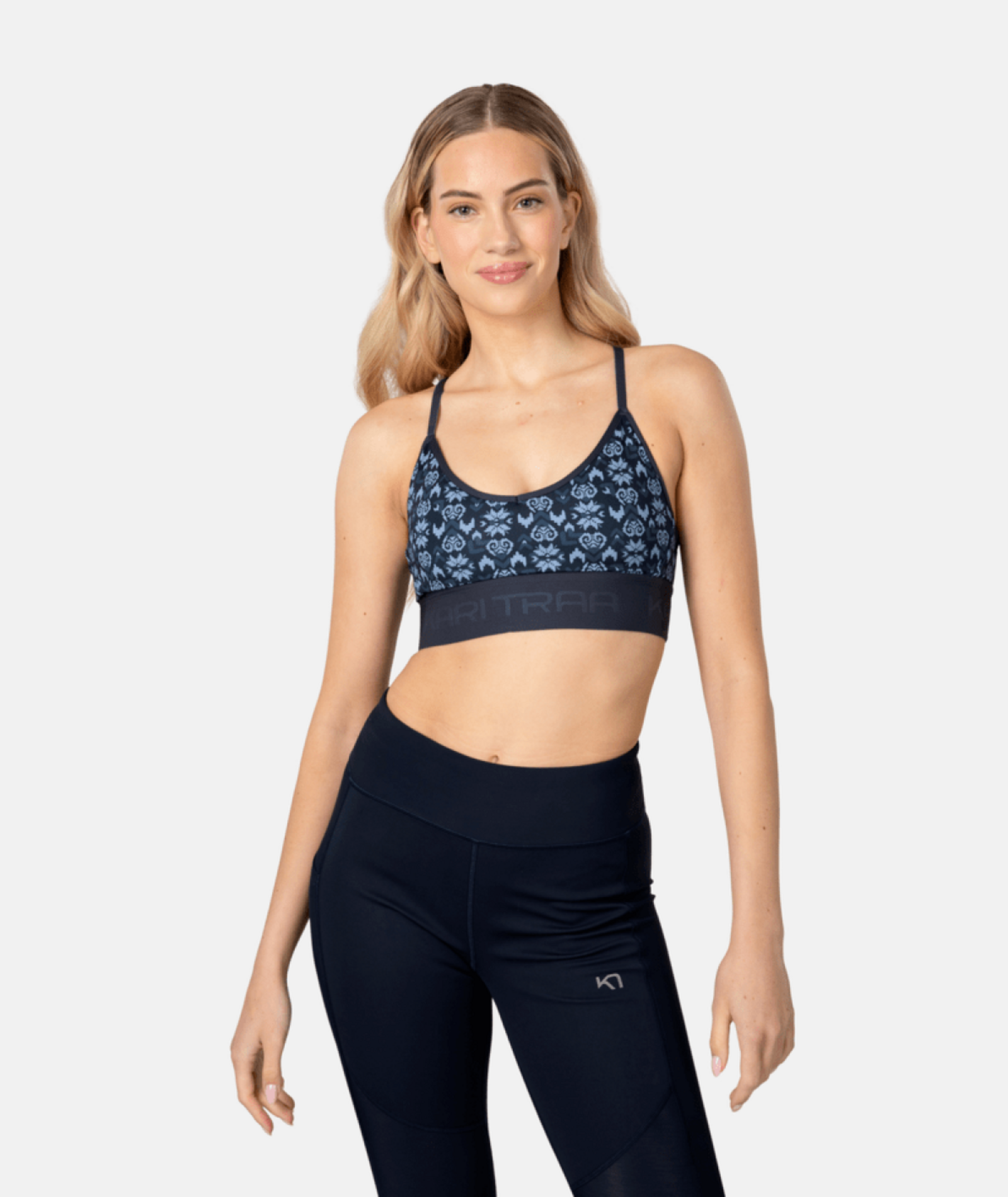Kari Traa Var Printed Sports Bra in BLAU