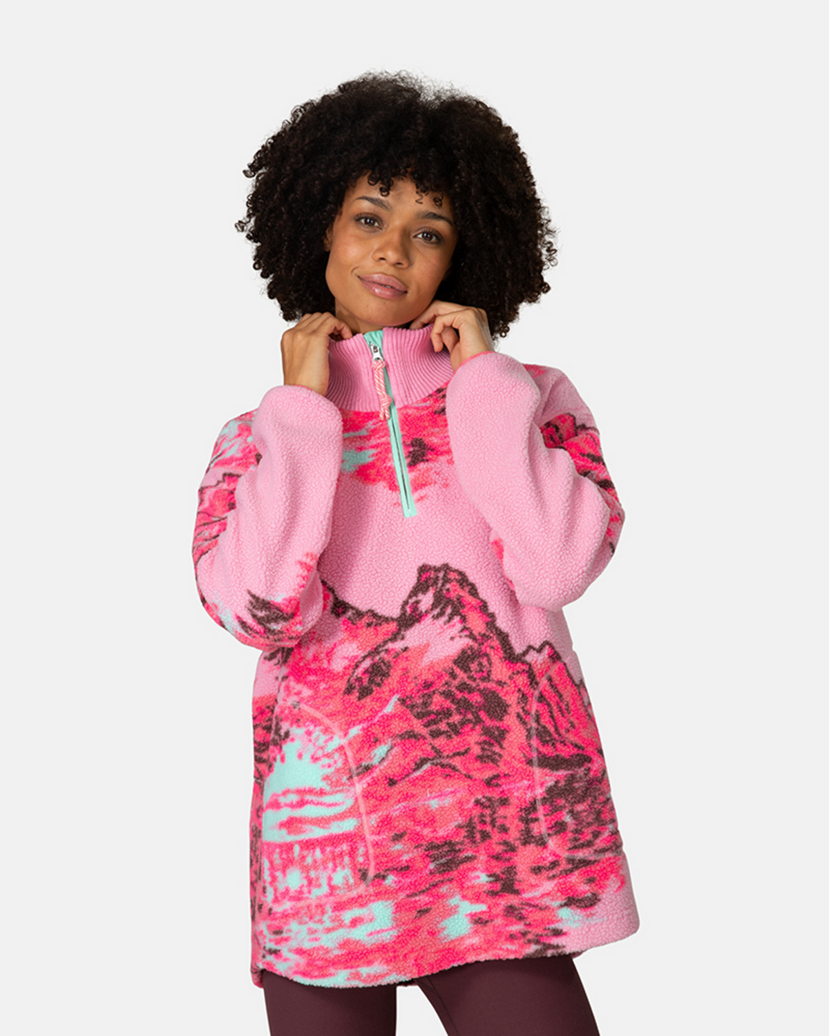 Kari Traa Ruthie Midlayer Half Zip in PINK