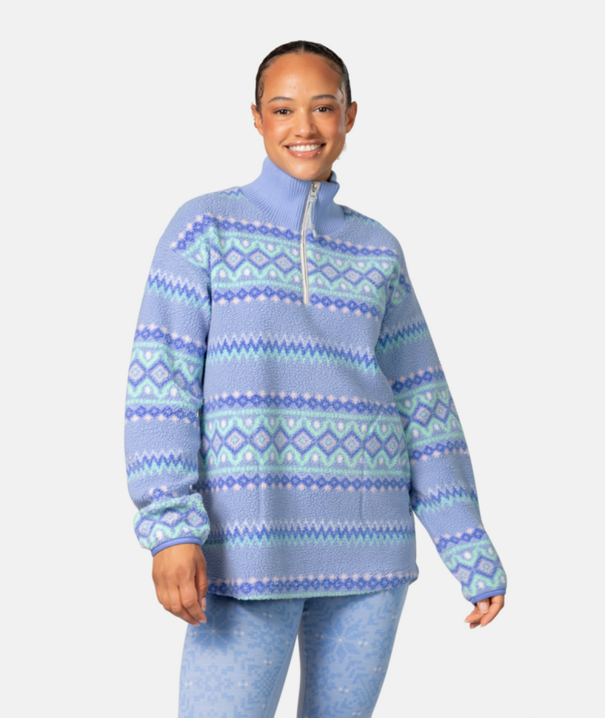 Kari Traa Ruthie Midlayer Half Zip in BLAU