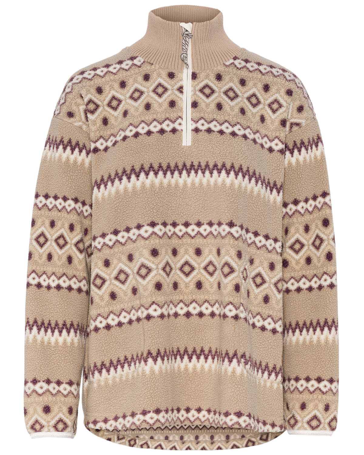 Kari Traa Ruthie Midlayer Half Zip in BEIGE