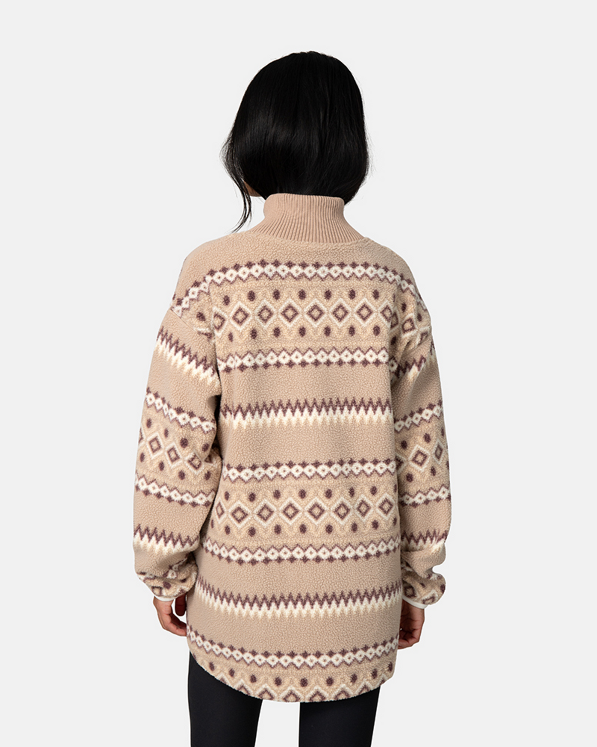 Kari Traa Ruthie Midlayer Half Zip in BEIGE