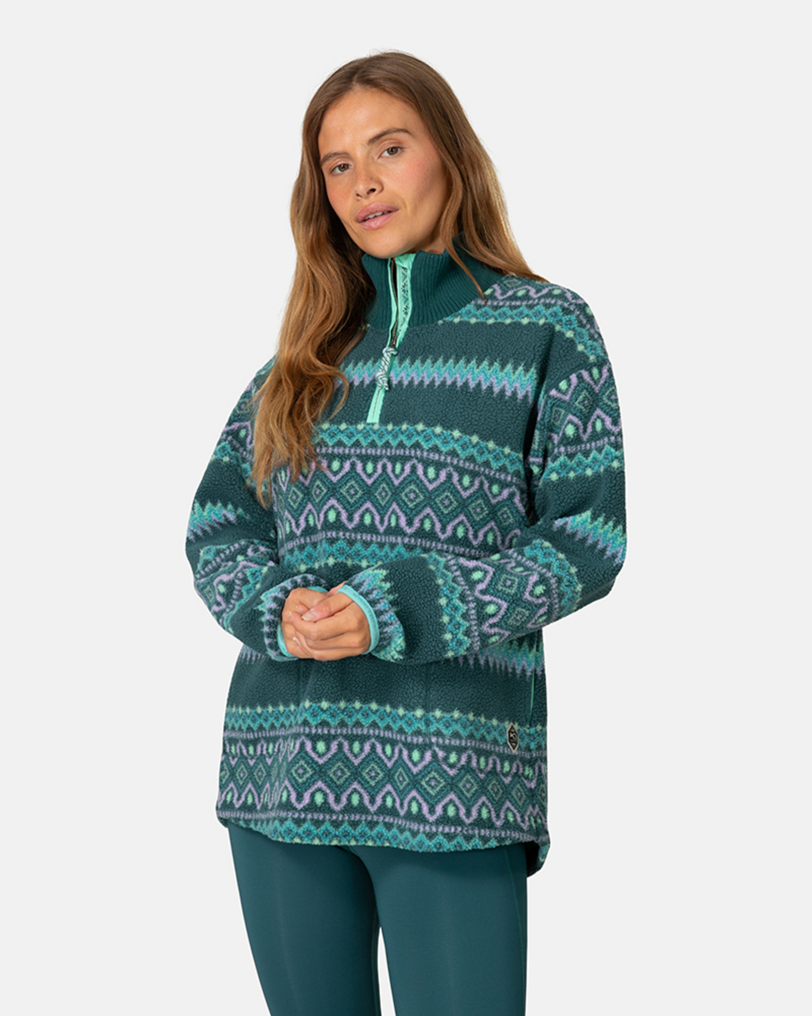 Kari Traa Ruthie Midlayer Half Zip in GRÜN