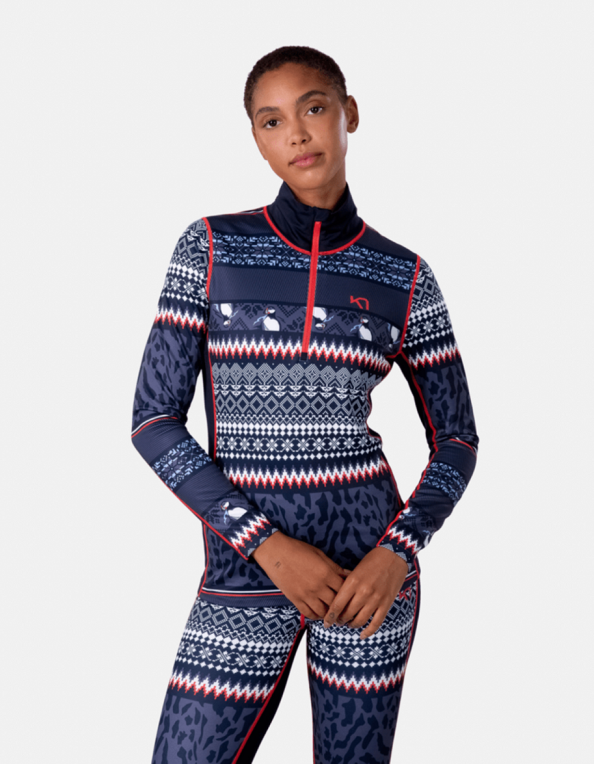 Kari Traa Lilja Half Zip in BLAU