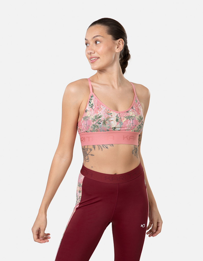Kari Traa Var Printed Sports Bra in PINK