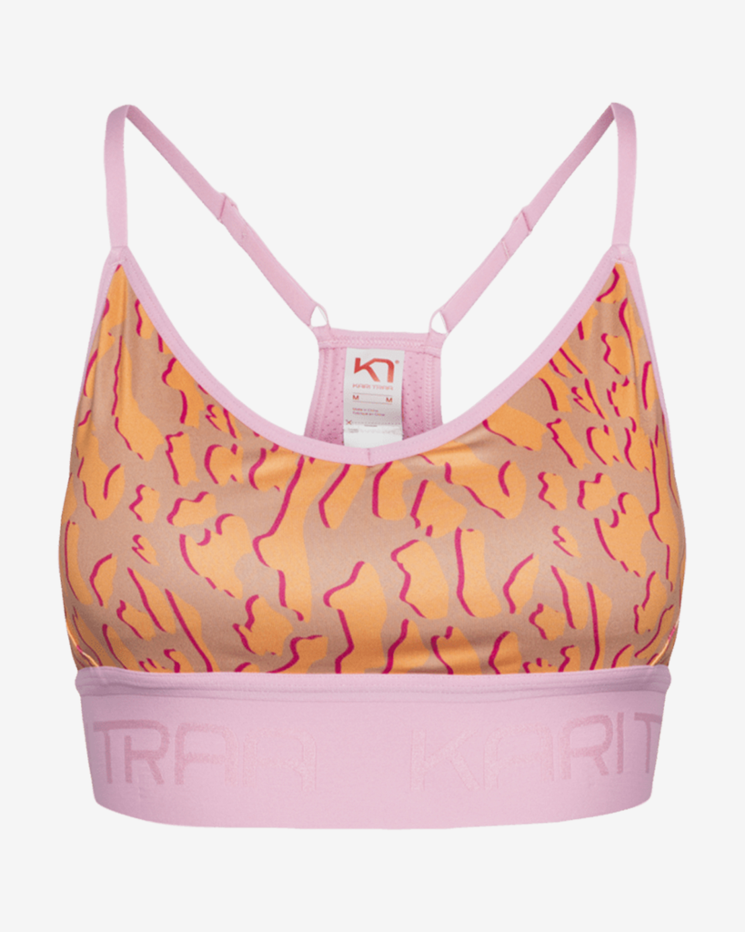 Kari Traa Var Printed Sports Bra in BEIGE