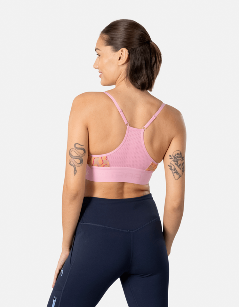 Kari Traa Var Printed Sports Bra in BEIGE