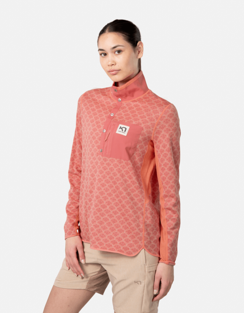 Kari Traa Sanne Light Wool Half Zip in PINK
