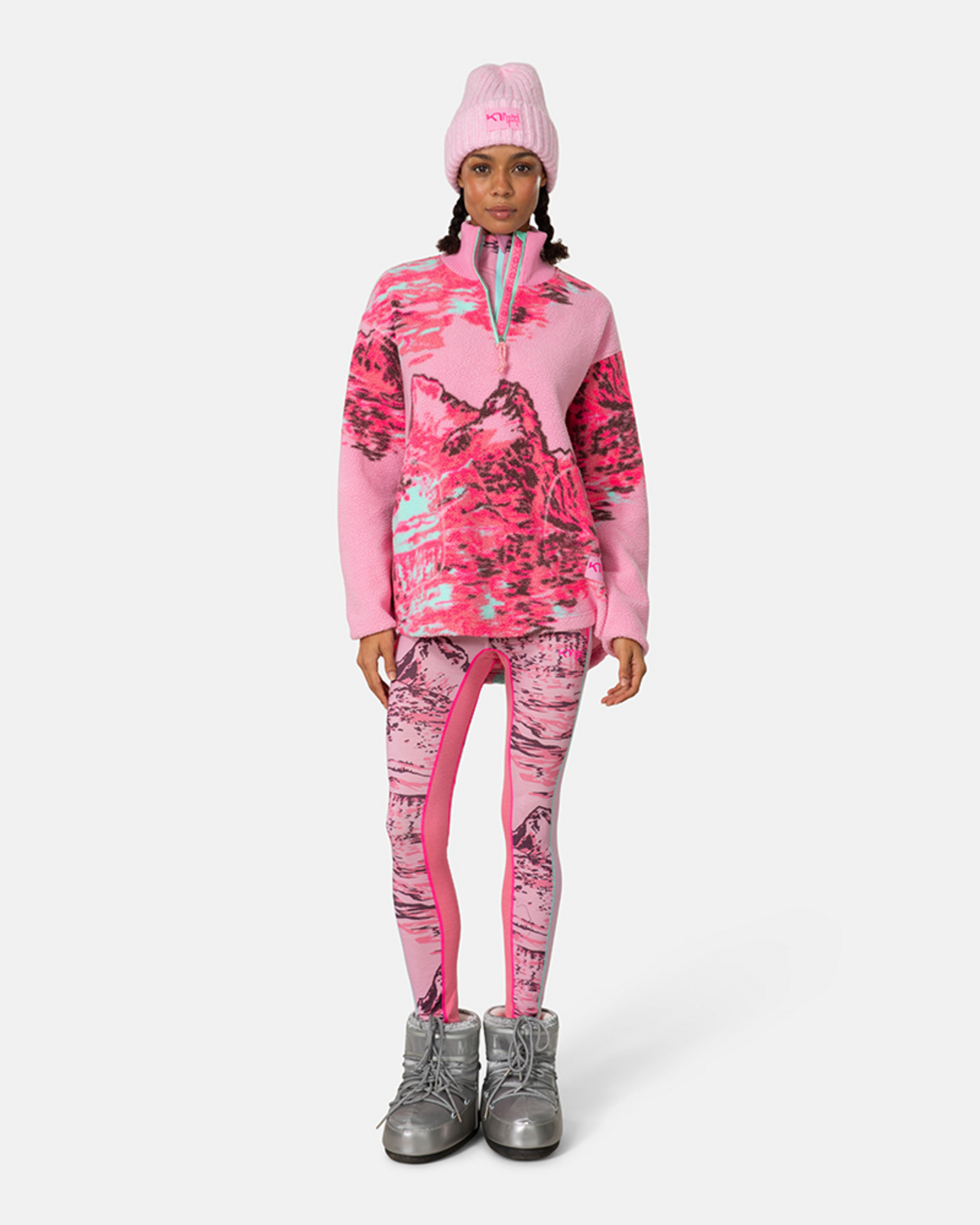 Kari Traa Ruthie Midlayer Half Zip in PINK
