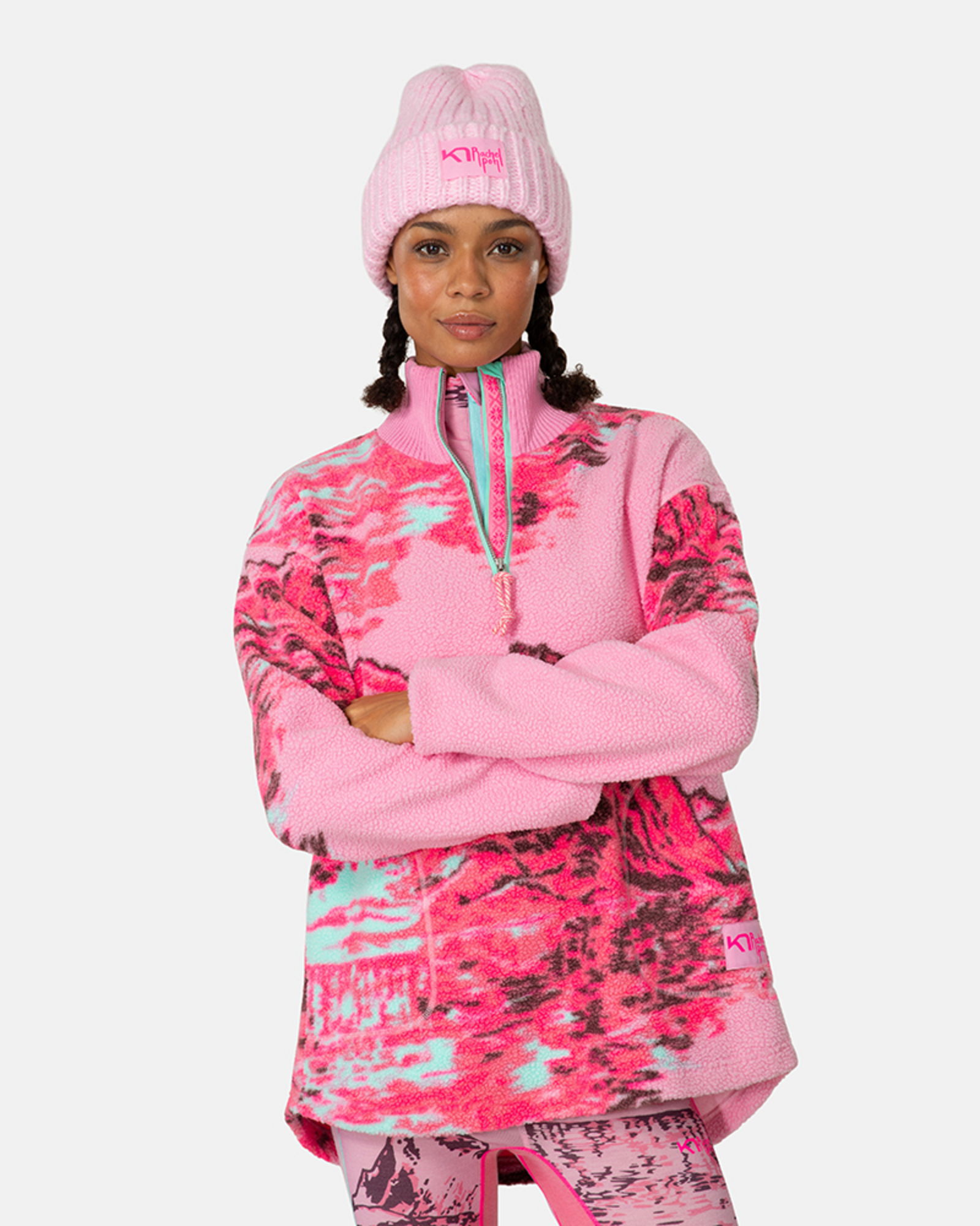 Kari Traa Ruthie Midlayer Half Zip in PINK