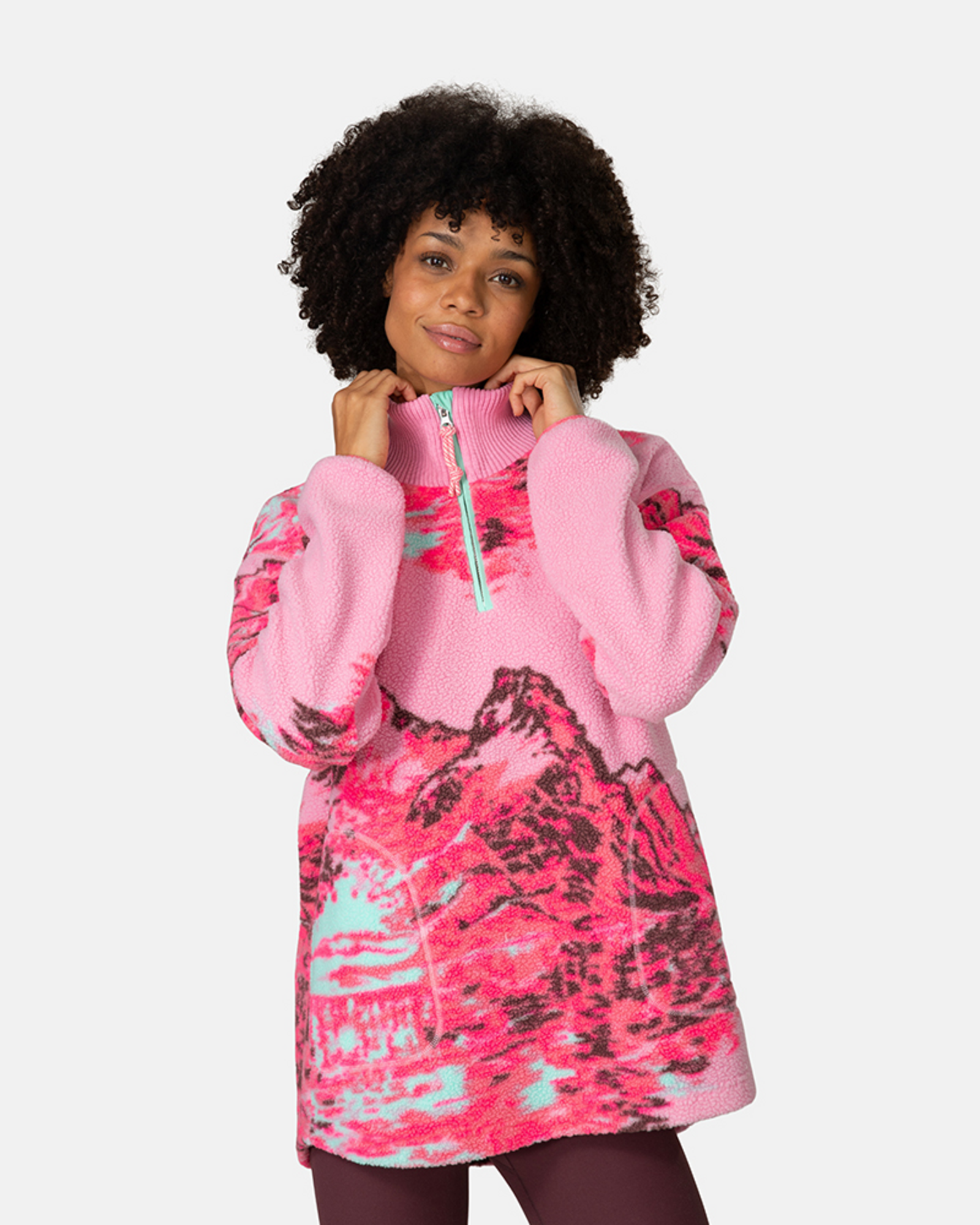 Kari Traa Ruthie Midlayer Half Zip in PINK