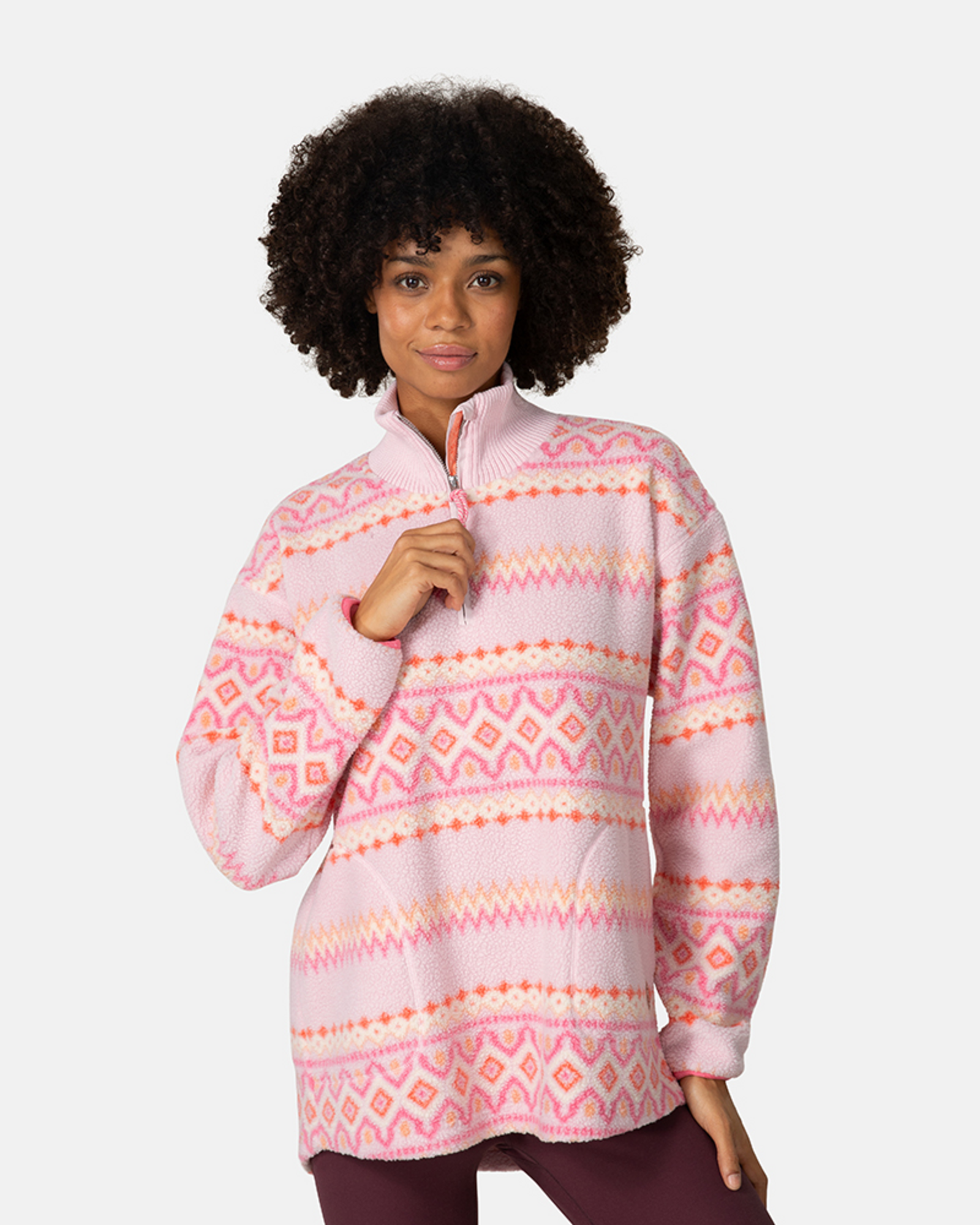Kari Traa Ruthie Midlayer Half Zip in PINK