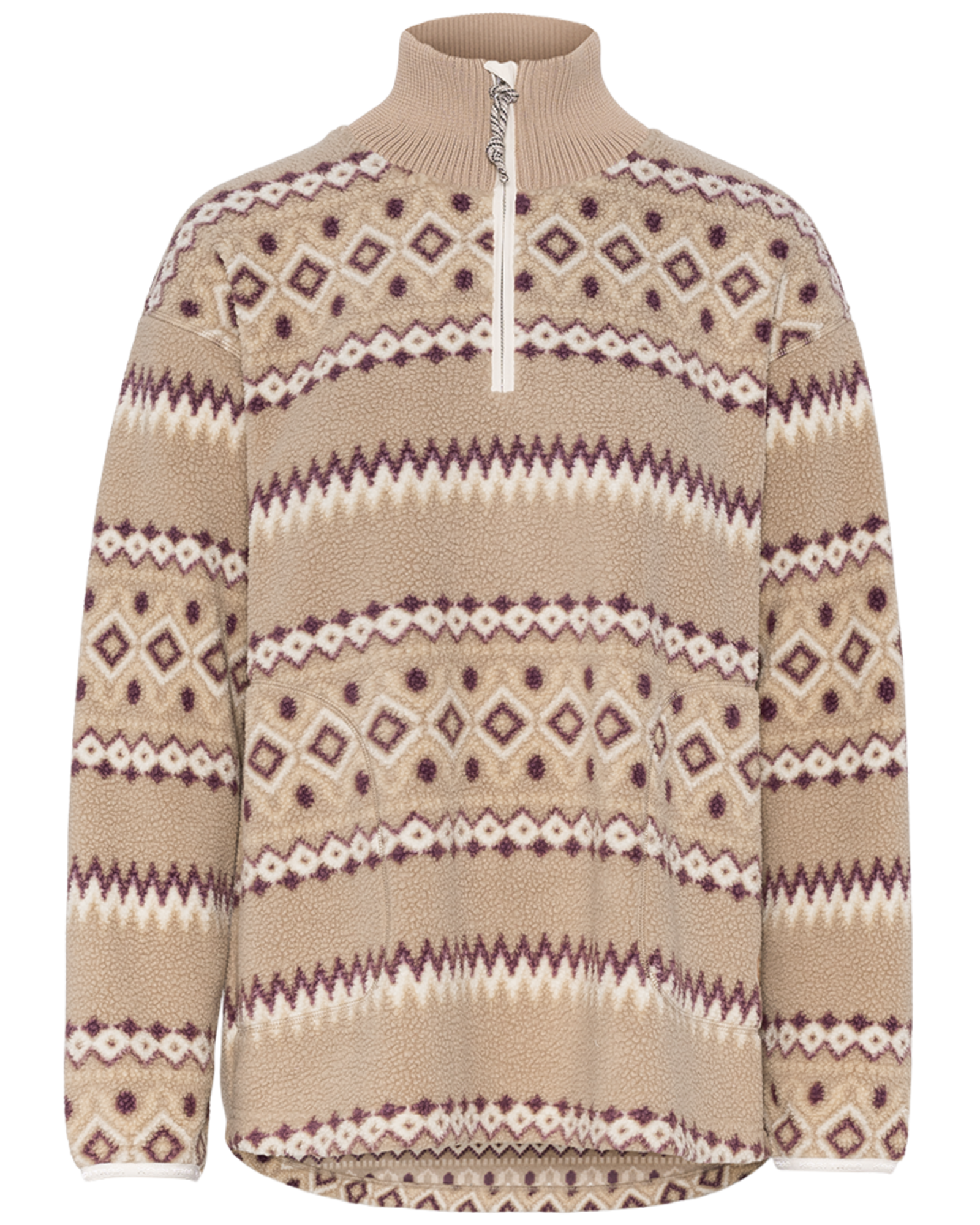 Kari Traa Ruthie Midlayer Half Zip in BEIGE