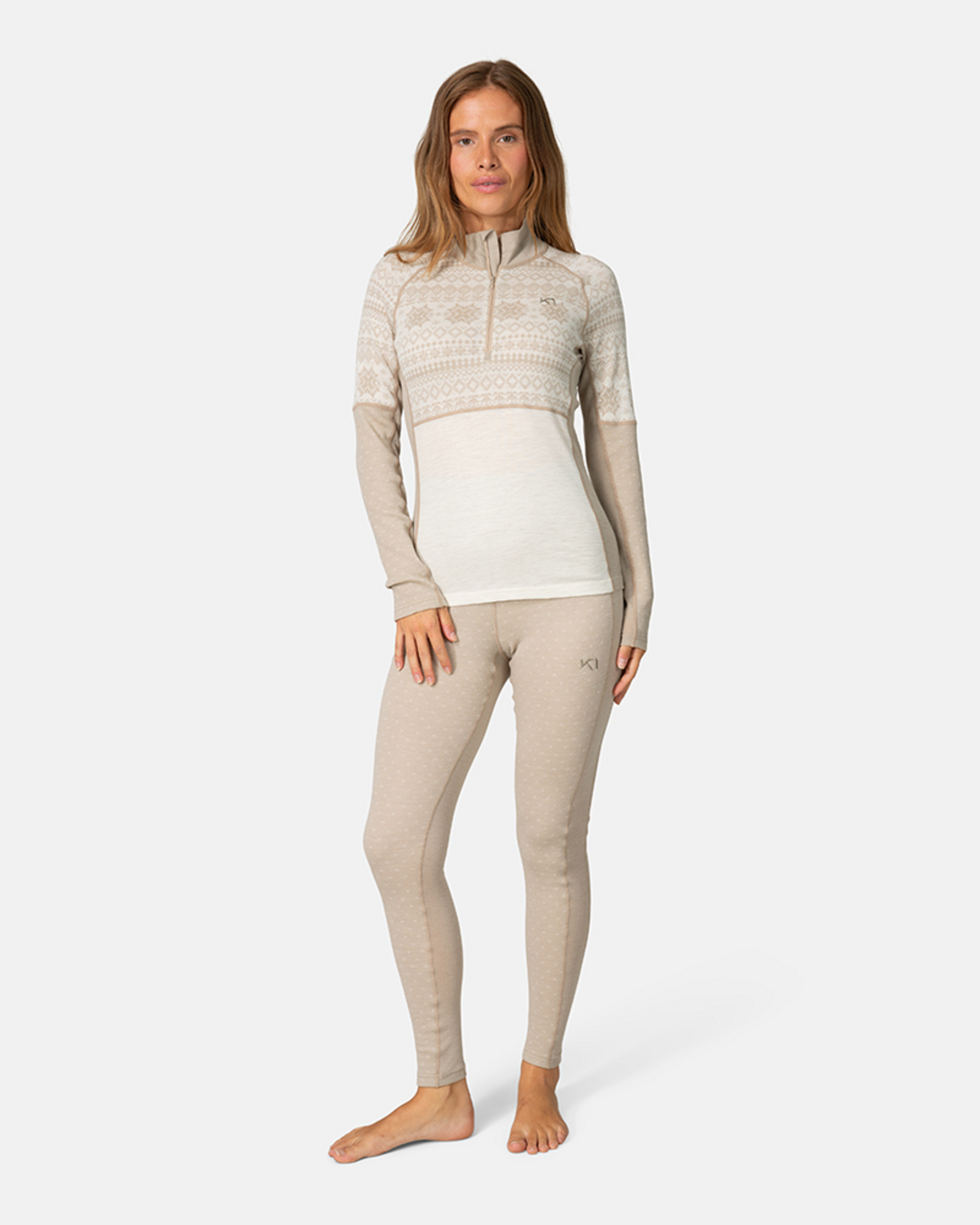 Kari Traa Vilma Half Zip in BEIGE