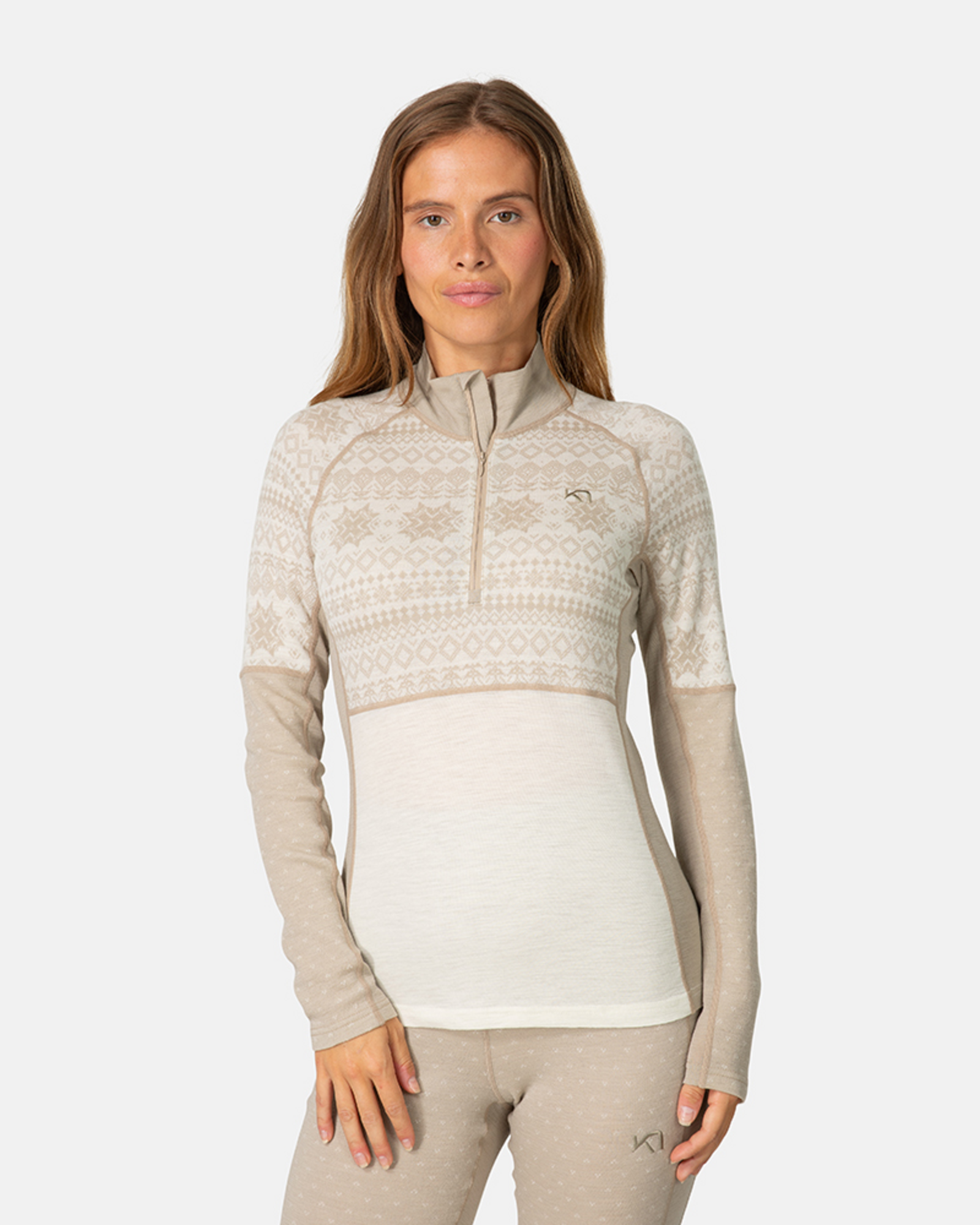 Kari Traa Vilma Half Zip in BEIGE